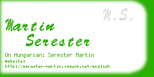 martin serester business card
